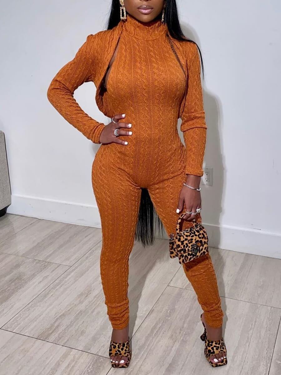 

Lovely Street Backless Skinny Croci Two Piece Pants Set