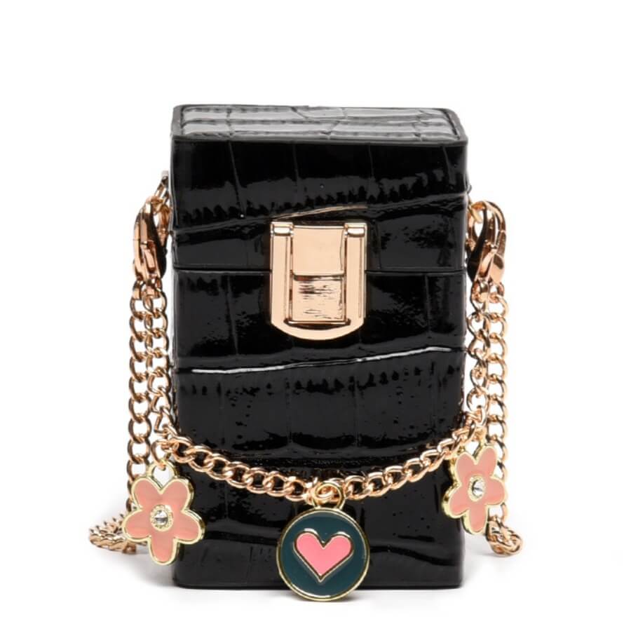 

Lovely Stylish Chain Strap Black Crossbody Bag