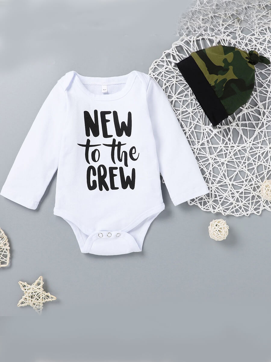 

Lovely Casual O Neck Letter Print White Boy Two-piece Pants Set