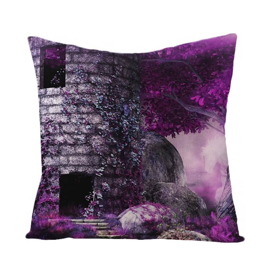 

Lovely Trendy Print Purple Decorative Pillow Case
