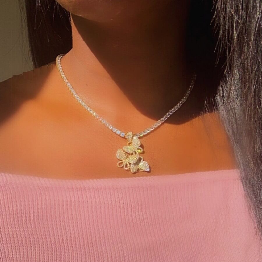 

Lovely Trendy Butterfly Gold Necklace