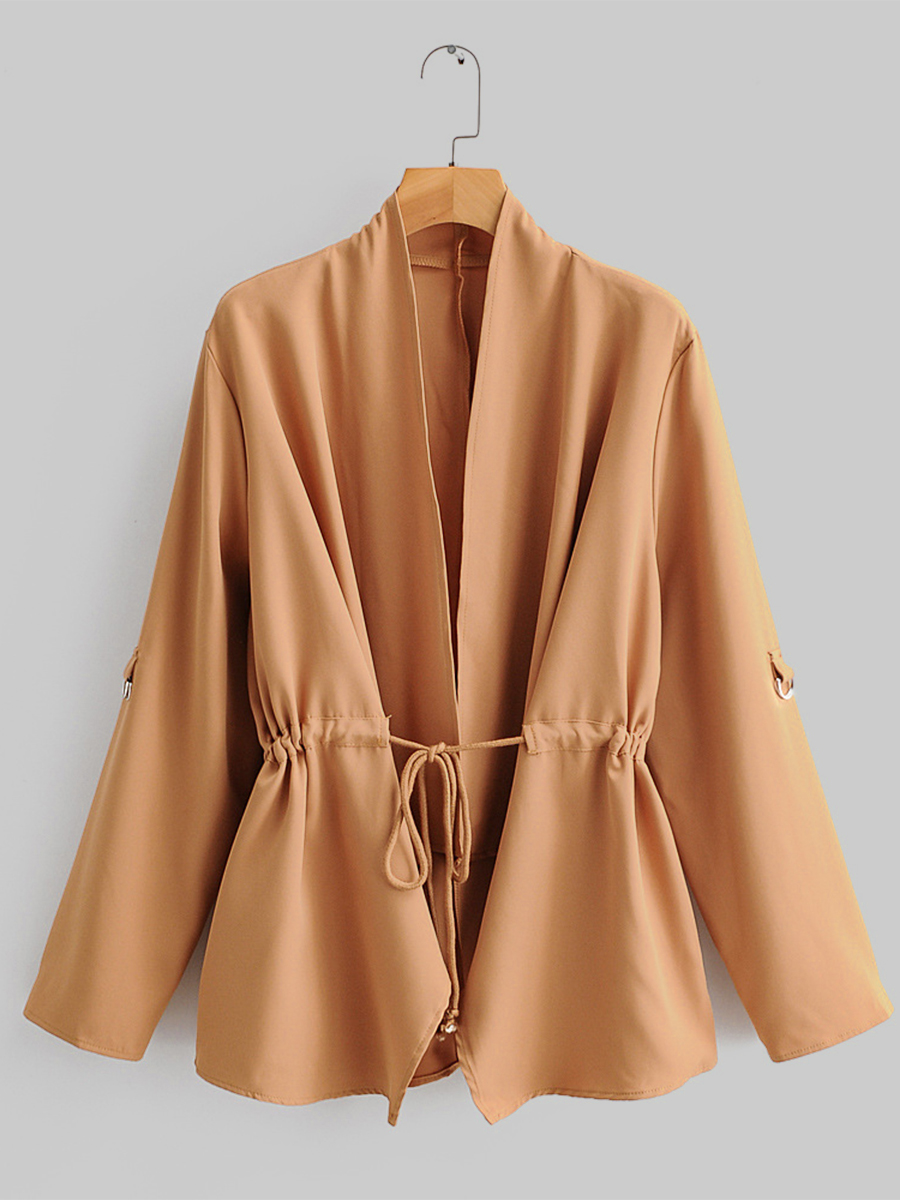 

LW Casual Loose Drawstring Croci Coat