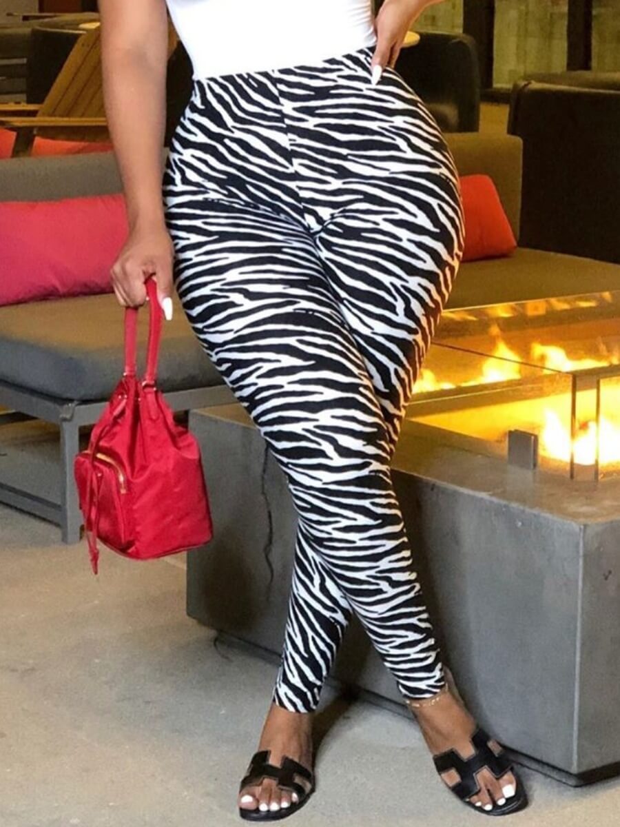 

Lovely Street Zebra Stripe Skinny Leggings