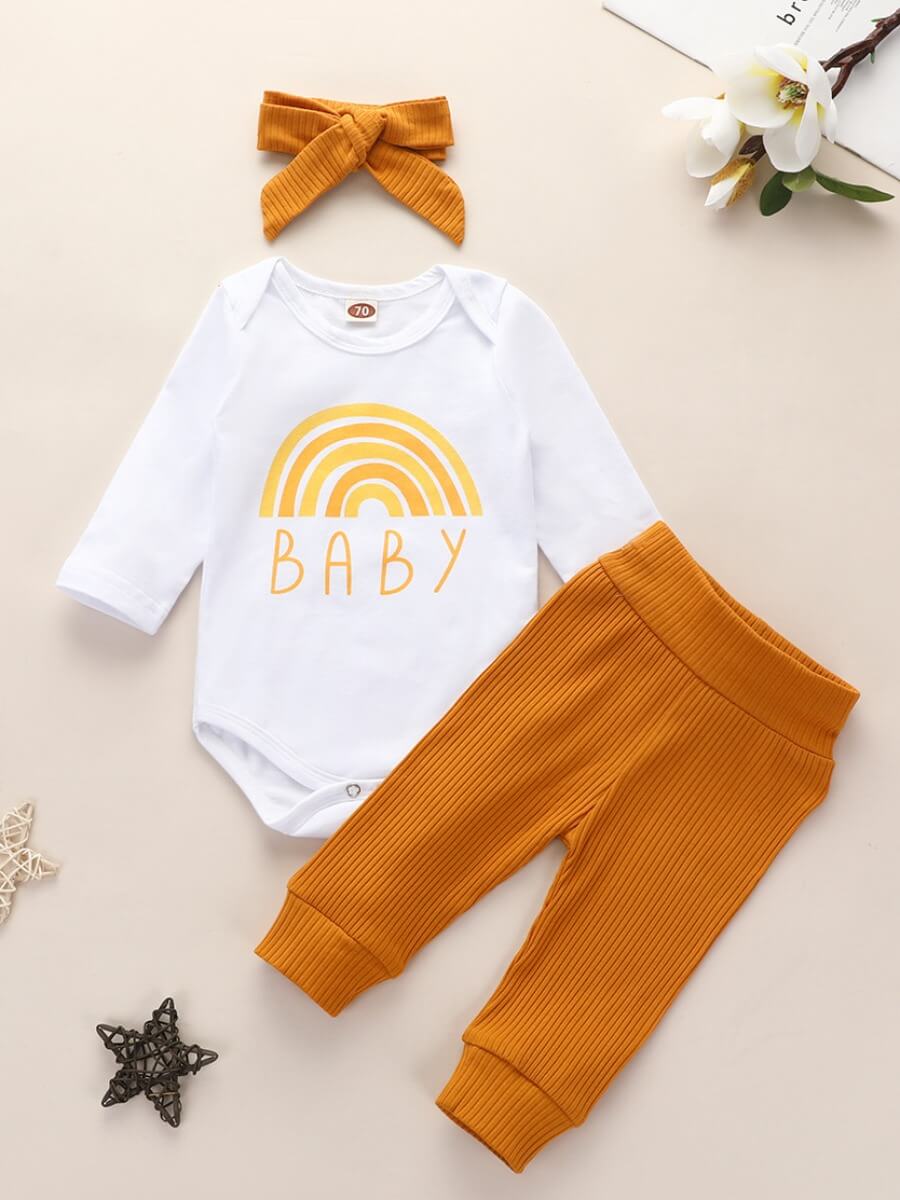 

Lovely Casual O Neck Print White Girl Two-piece Pants Set