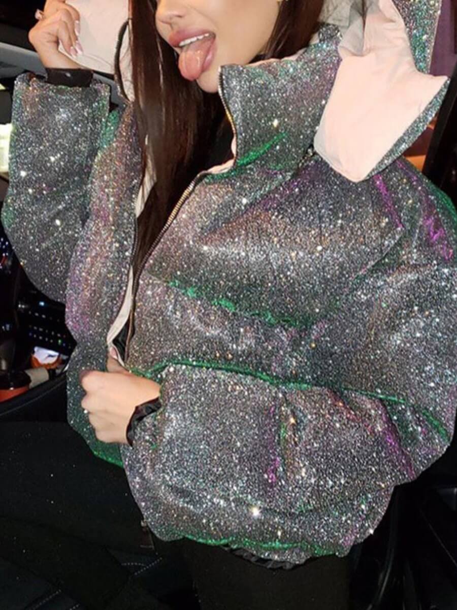 

Lovely Stylish Hooded Collar Zipper Design Black Parka