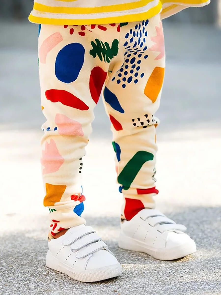 

Lovely Stylish Print Beige Girl Pants