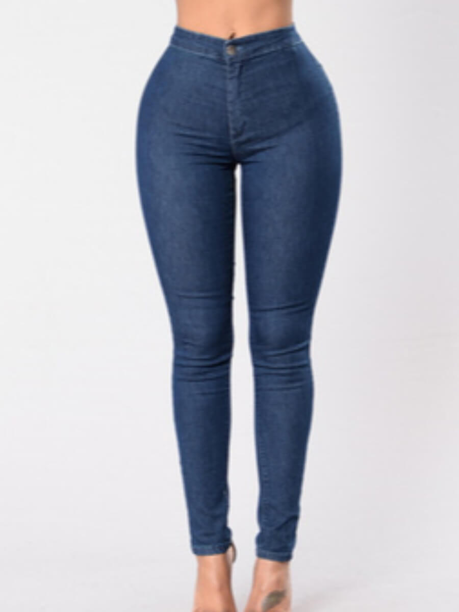 

Lovely Casual Basic Skinny Deep Blue Jeans