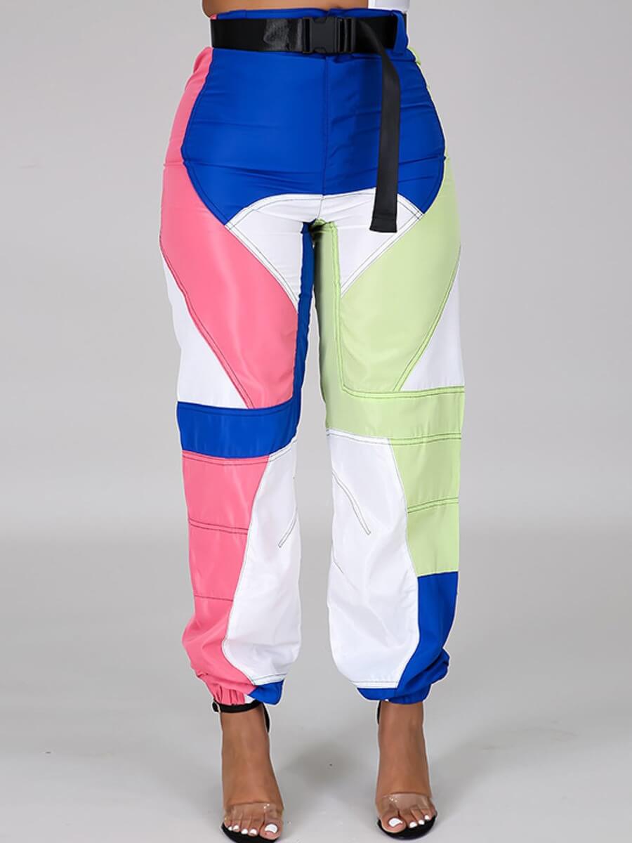 

Lovely Street Patchwork Loose Blue Pants