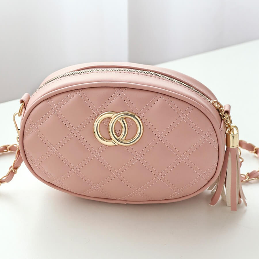 

Lovely Vintage Chain Strap Pink Crossbody Bag