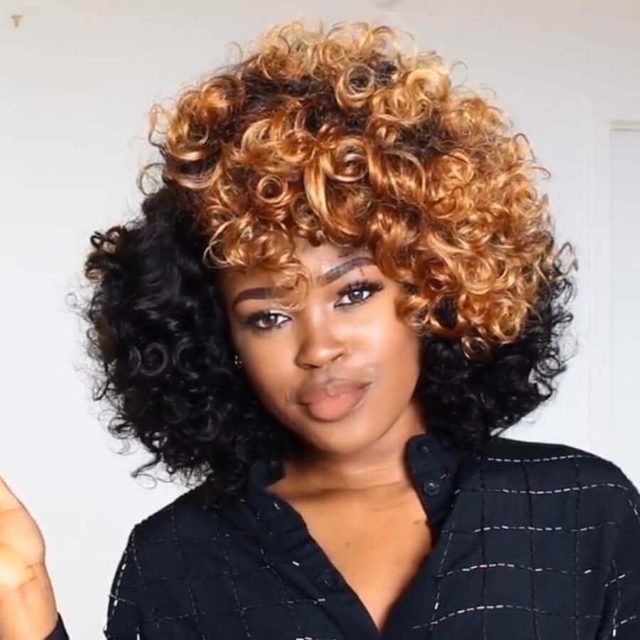 

Lovely Trendy Short Curly Black Wigs