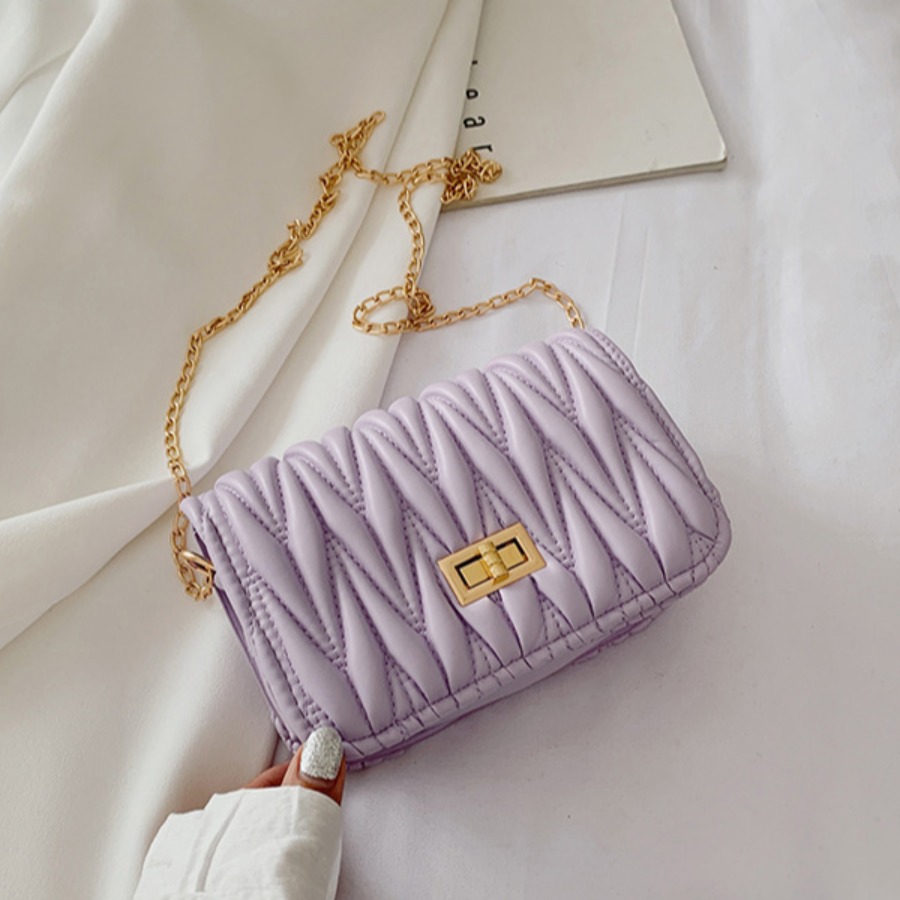 

Lovely Leisure Chain Strap Purple Crossbody Bag