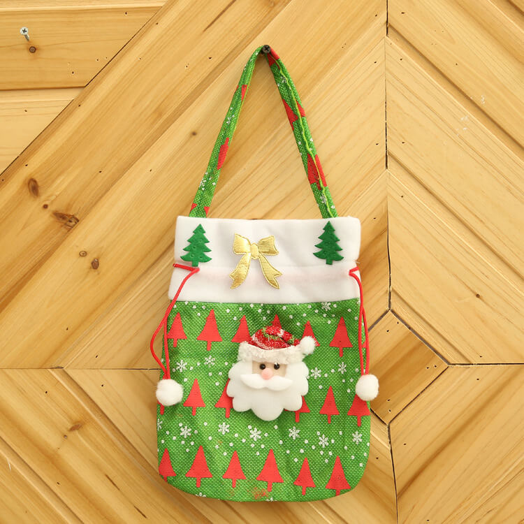 

Lovely Christmas Cartoon Green Decorative Candy Bag