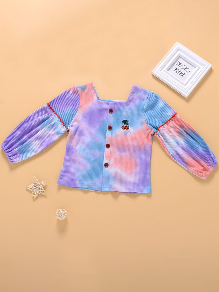 

Lovely Casual Square Collar Tie-dye Purple Girl Hoodie