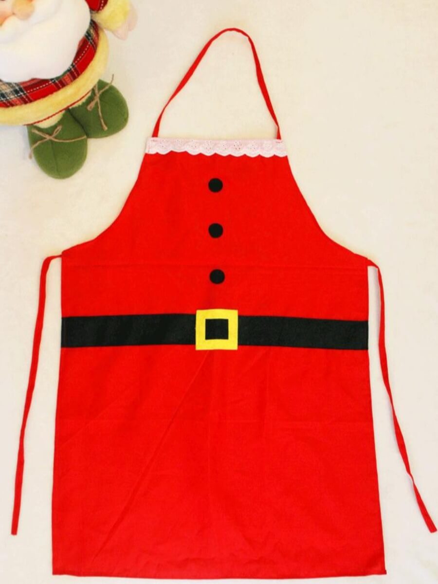 

Lovely Trendy Lace Patchwork Red Aprons