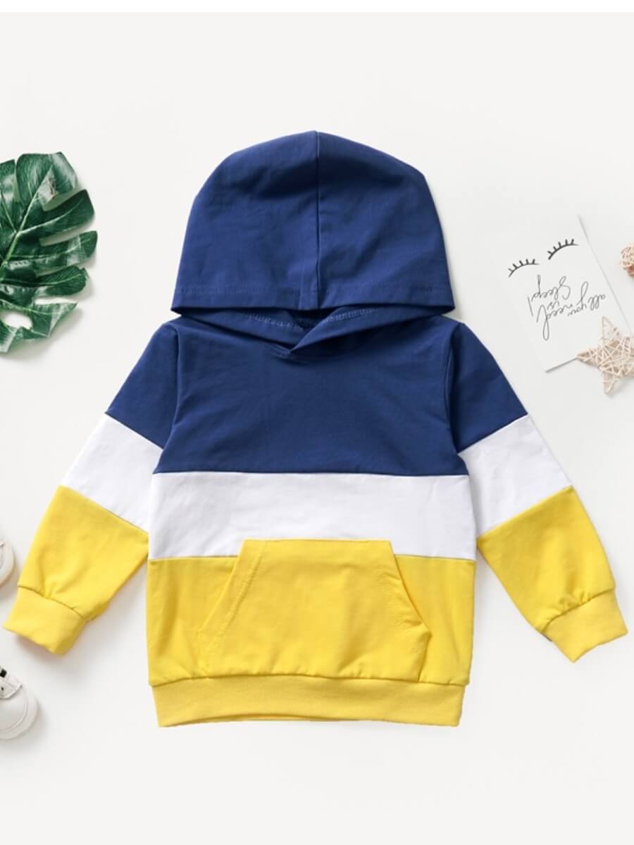 

Lovely Street Hooded Collar Patchwork Royalblue Boy Hoodie