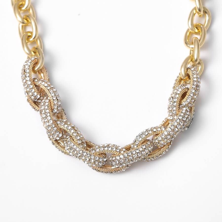 

Lovely Trendy Rhinestone Decorative Gold Necklace