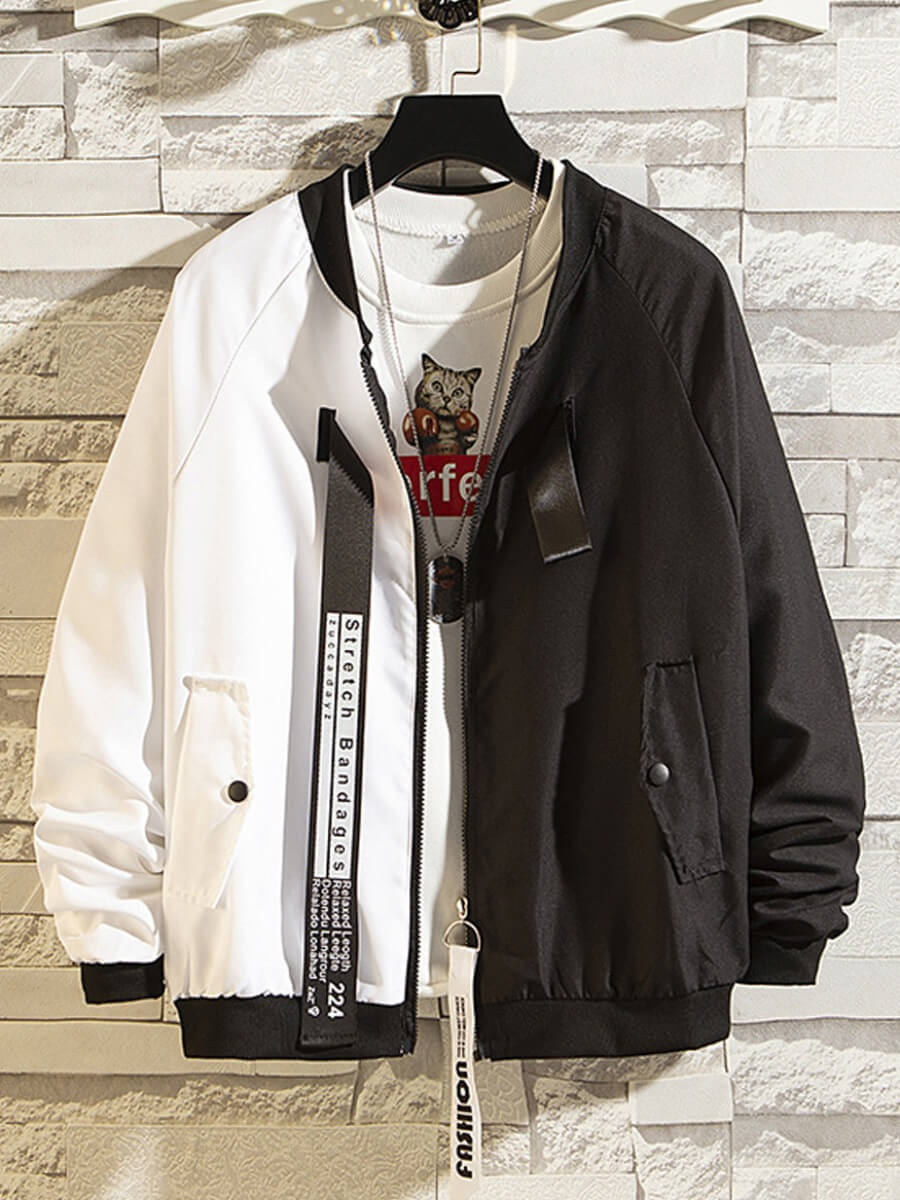 

Lovely Stylish Patchwork Black Men Jacket
