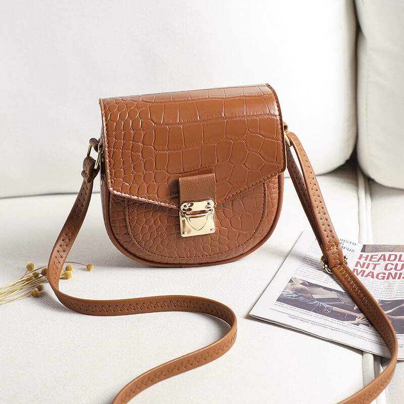 

Lovely Casual Basic Brown Crossbody Bag
