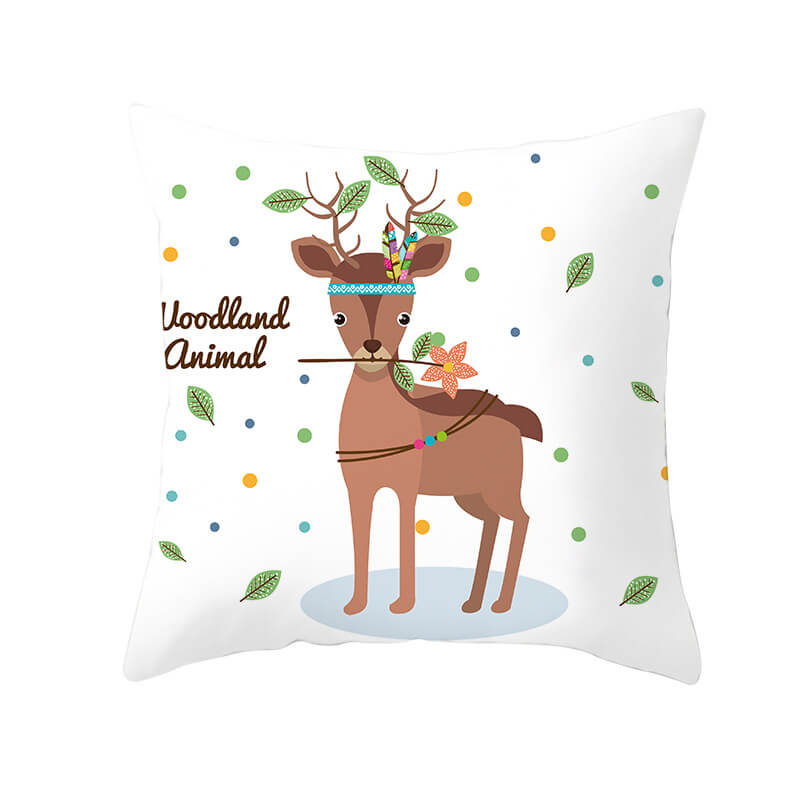 

Lovely Sweet Cartoon Print White Decorative Pillow Case