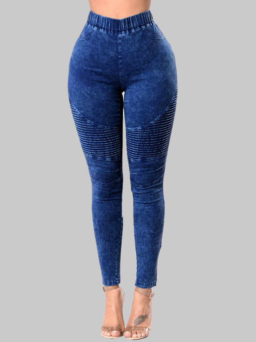 

Lovely Casual Basic Skinny Deep Blue Jeans