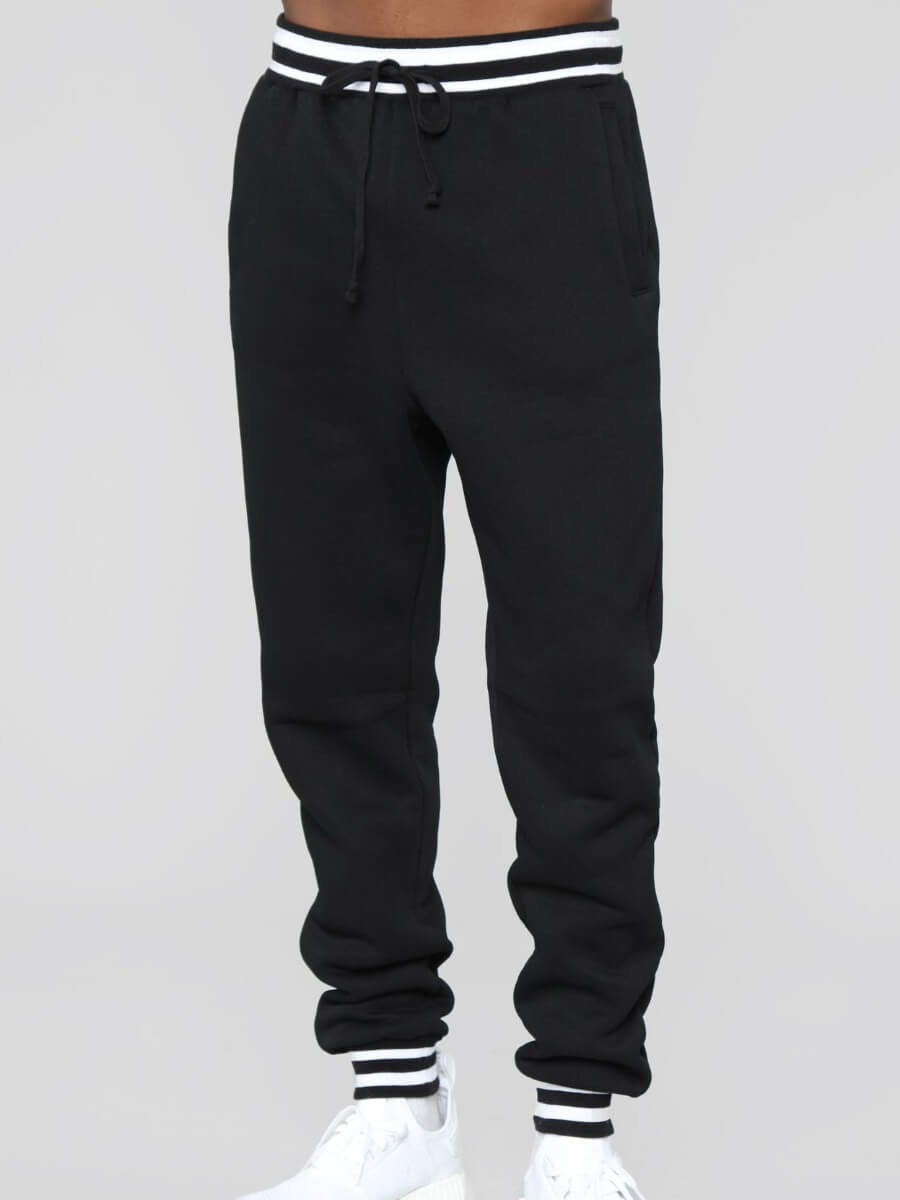 

Lovely Men Casual Drawstring Black Pants