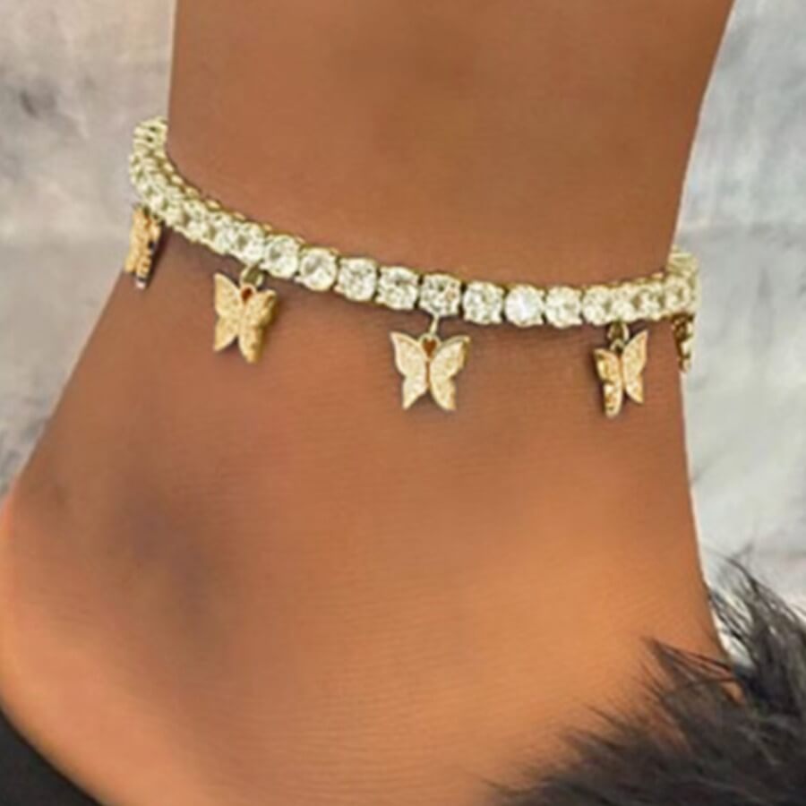 

LW Butterfly Decoration Anklet, Gold