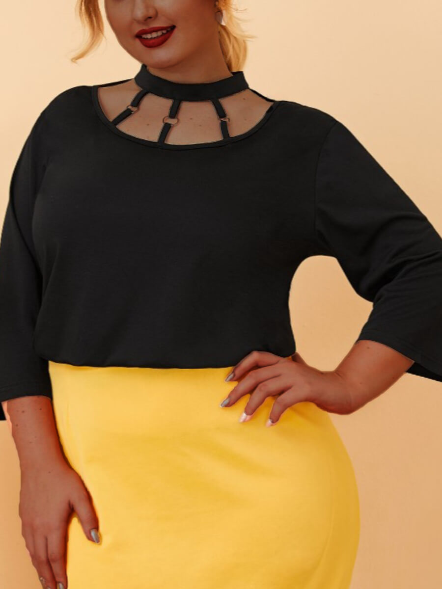 

Lovely Sweet Hollow-out Black Sweater