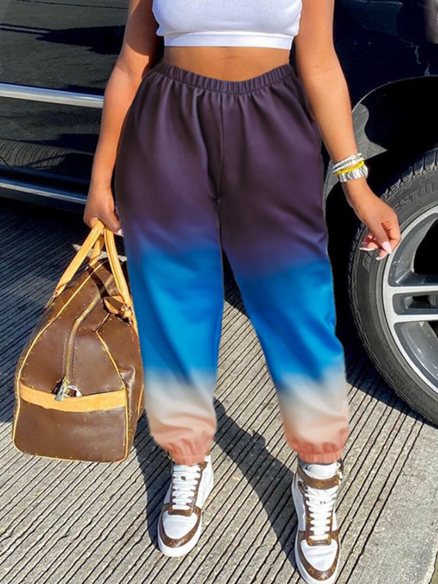 

Lovely Stylish Tie-dye Loose Multicolor Pants, Multi