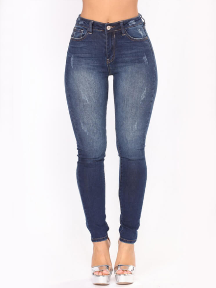 

Lovely Casual Basic Skinny Deep Blue Jeans