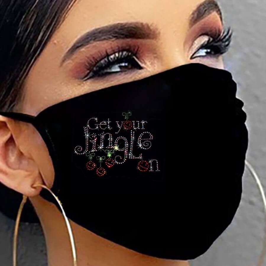 

Lovely Print Carbon Black Face Mask