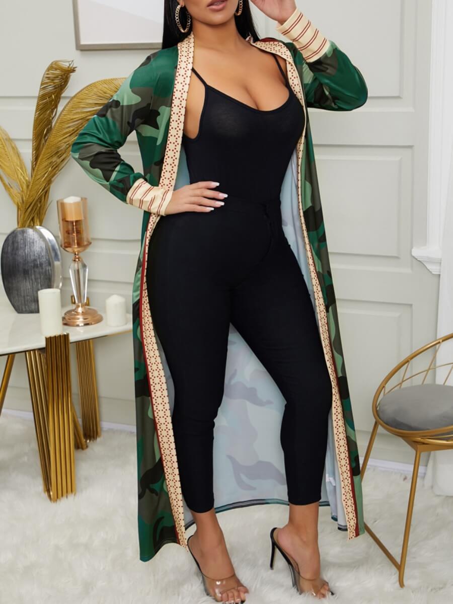 

Lovely Casual Camo Print Long Coat