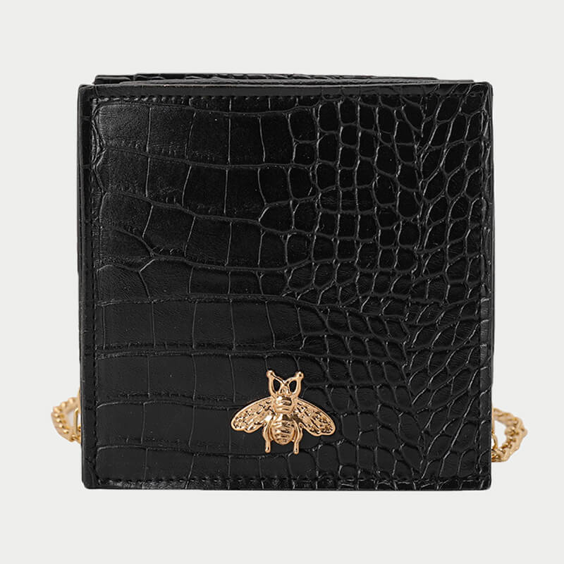 

Lovely Stylish Chain Strap Black Crossbody Bag