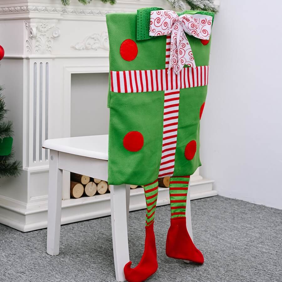

Lovely Christmas Day Cartoon Green Chair Cover
