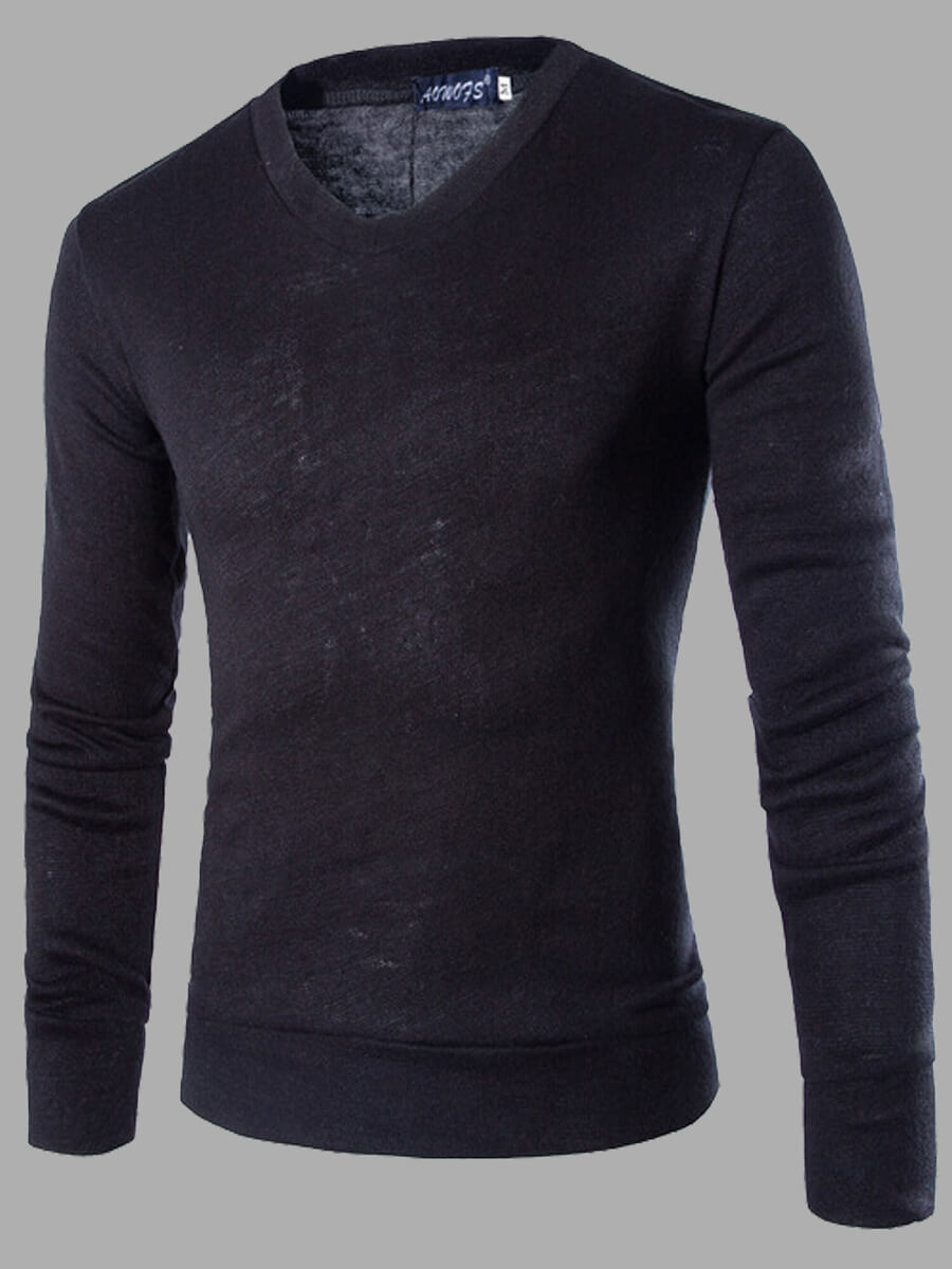 

Lovely Casual O Neck Basic Black Men Sweater