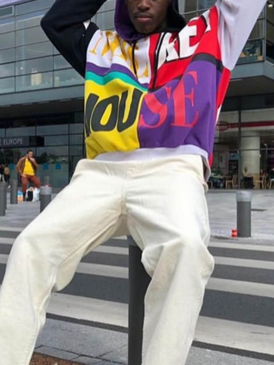 

Lovely Street Hooded Collar Letter Print Multicolor Men Hoodie, Multi
