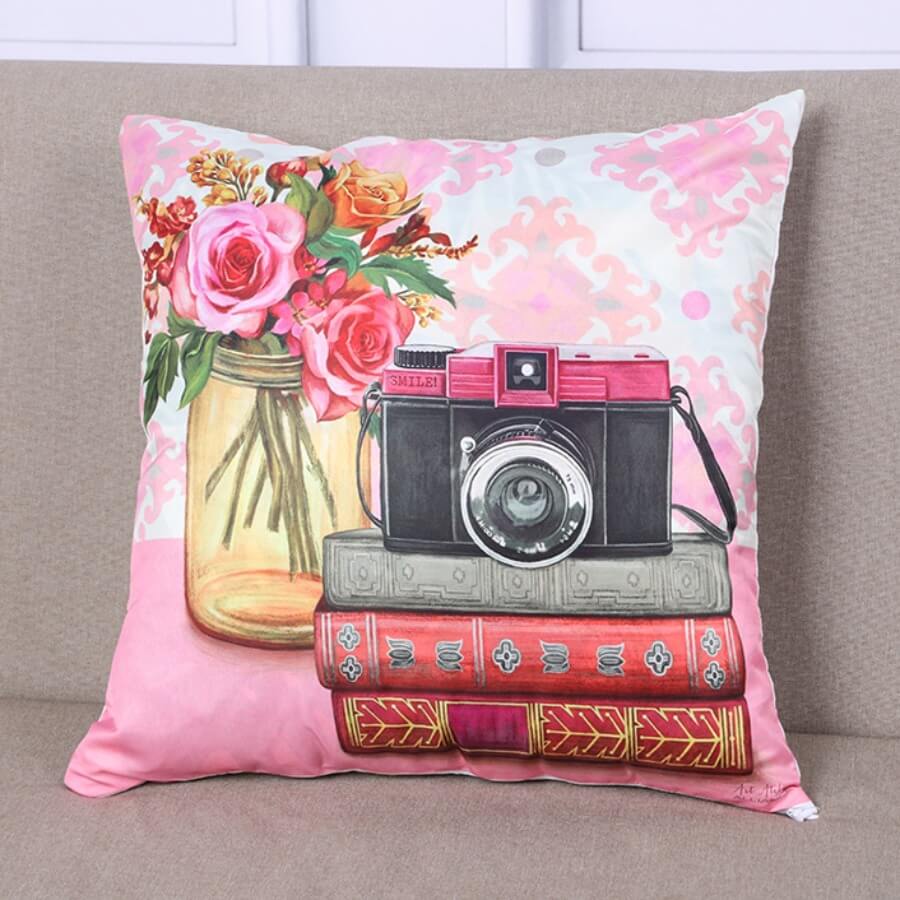 

Lovely Stylish Print Pink Decorative Pillow Case