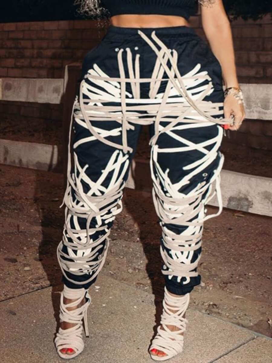 

Lovely Casual Print Grey Plus Size Pants