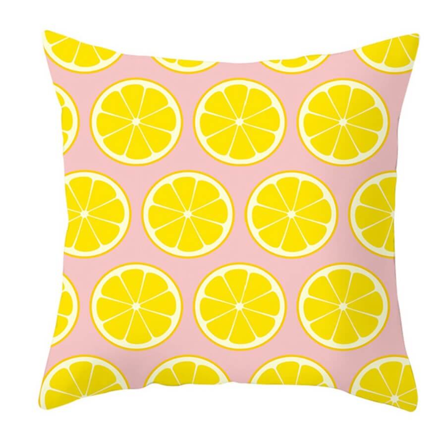 

Lovely Chic Print Yellow Decorative Pillow Case