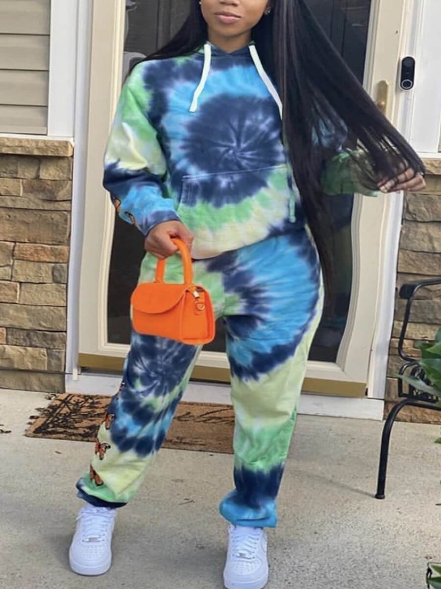 tie dye green sweatpants