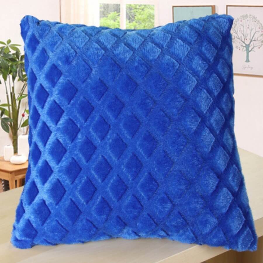 

Lovely Chic Grid Deep Blue Decorative Pillow Case