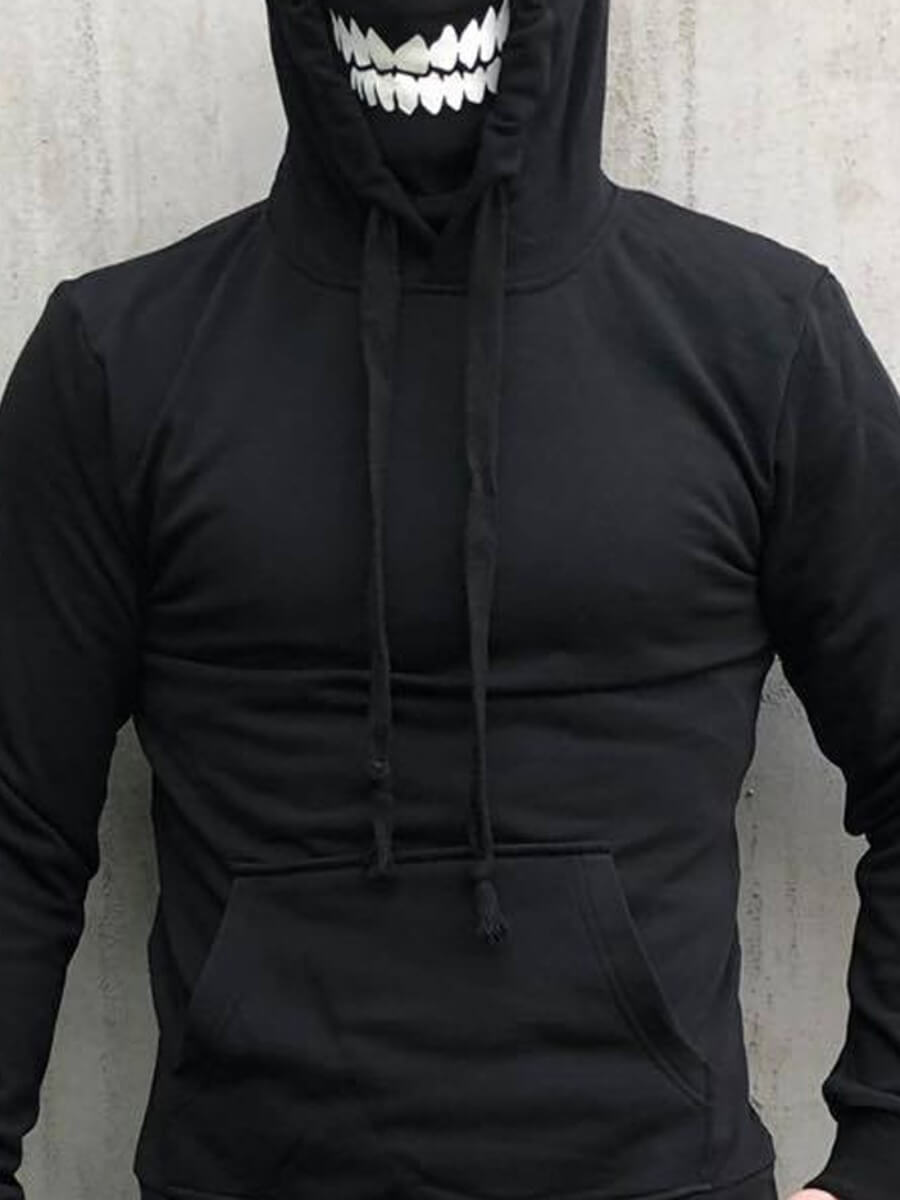 

Lovely Casual Hooded Collar Basic Black Men Hoodie
