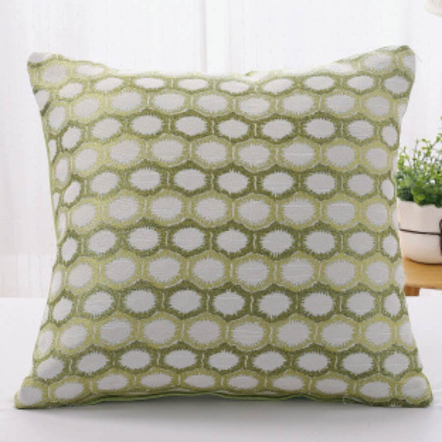 

Lovely Dot Print Basic Green Decorative Pillow Case