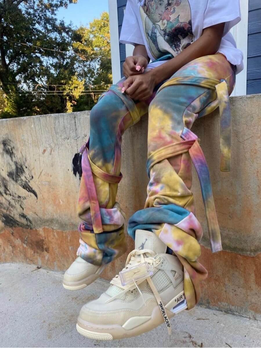 

Lovely Street Tie-dye Yellow Pants