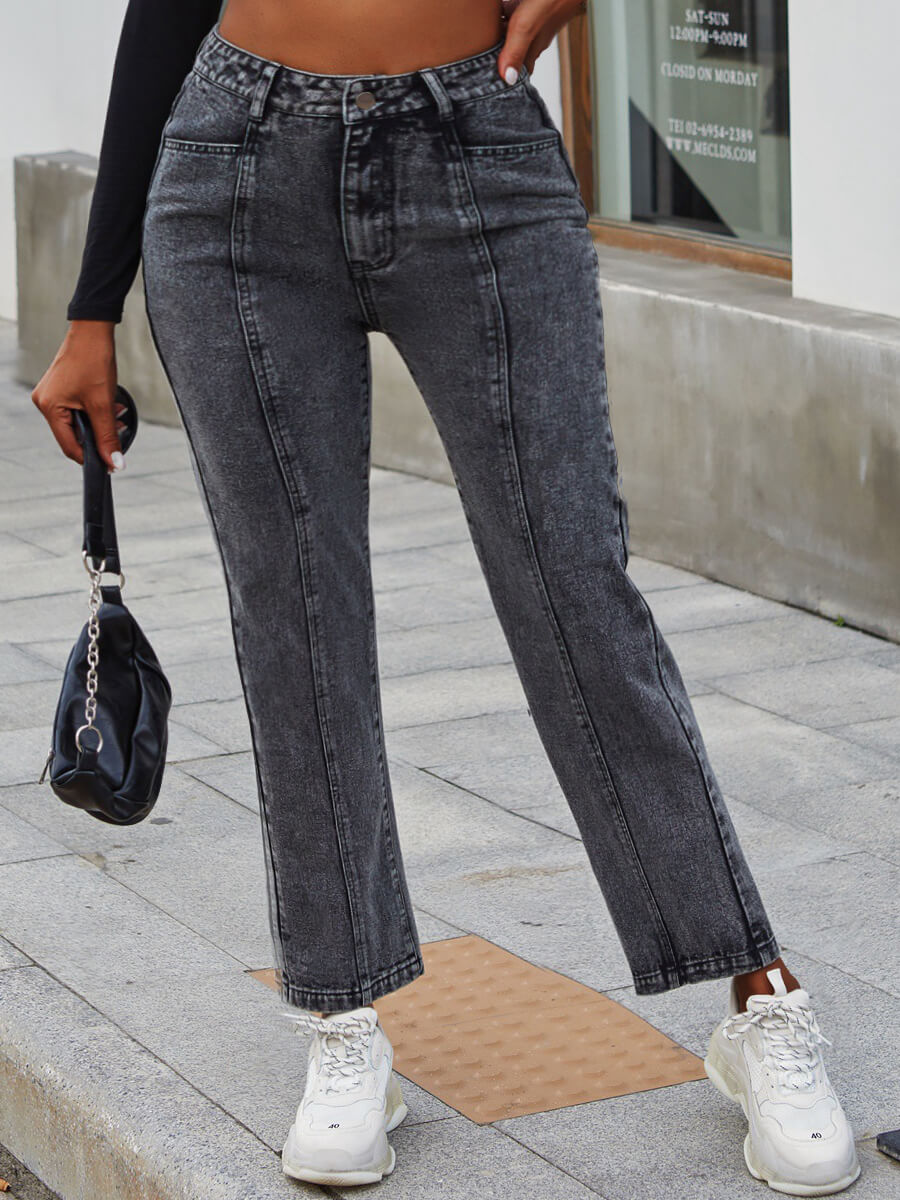 

Lovely Stylish Patchwork Black Jeans