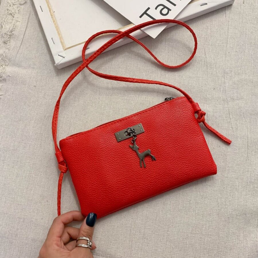 

Lovely Trendy Zipper Design Red Crossbody Bag