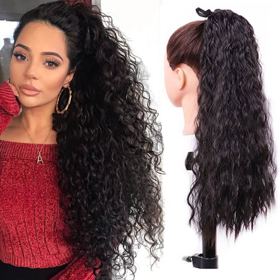 

Lovely Trendy Corn Perm Black Wigs