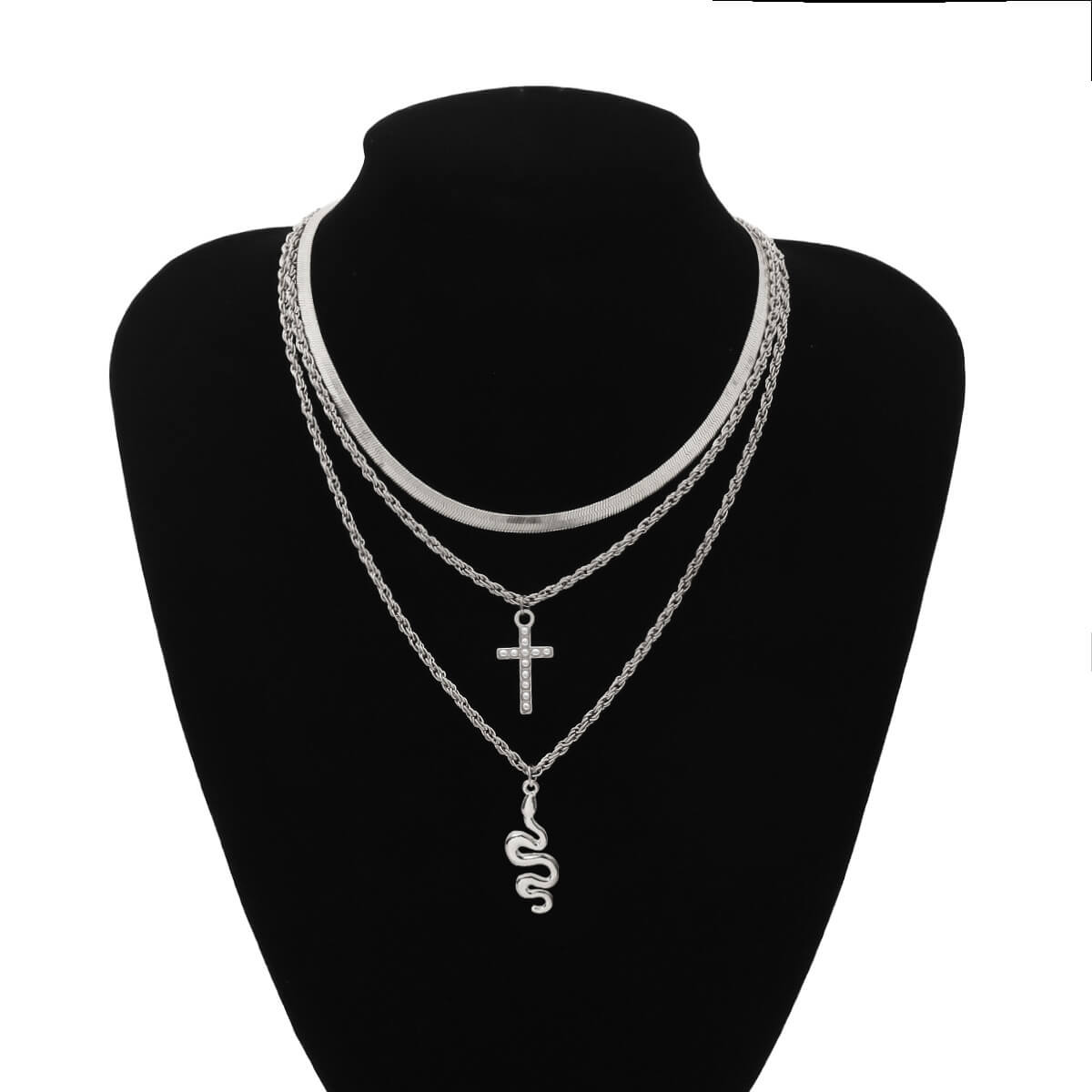 

Lovely Trendy Cross Silver Necklace