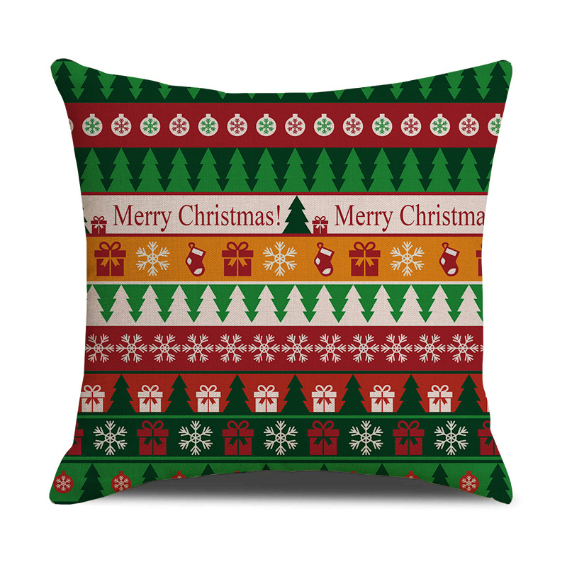 

Lovely Christmas Print Green Decorative Pillow Case