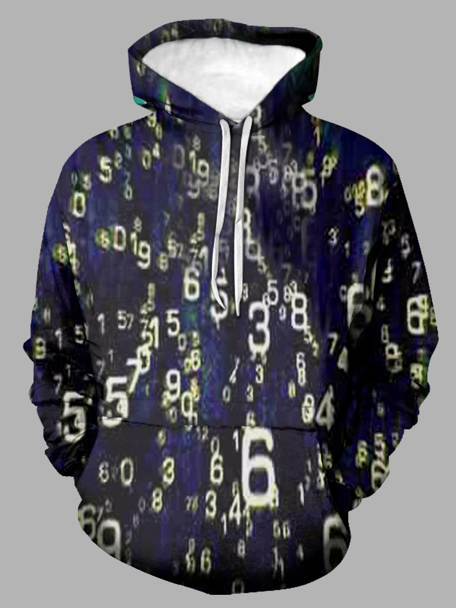 

lovely Street Hooded Collar Print Multicolor Men Hoodie, Multi