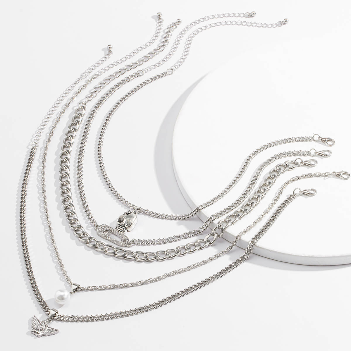 

Lovely Stylish Multilayer Silver Necklace